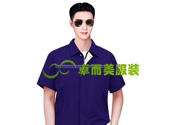 短袖寶藍(lán)色工程服夏季設(shè)計(jì)圖