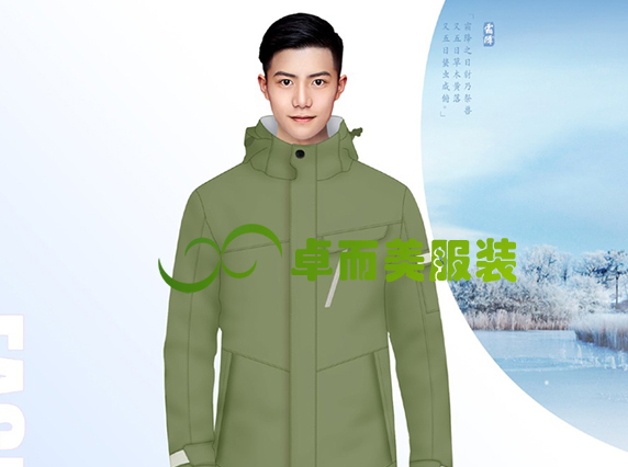 防水金點(diǎn)熱能可拆卸700蓬羽絨內(nèi)膽三合一沖鋒衣工程服裝